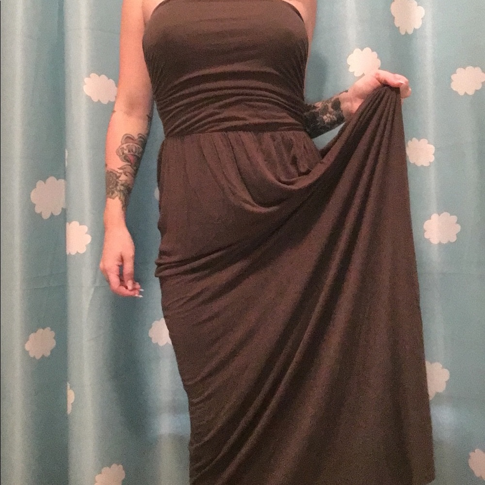 Boho chic olive dress